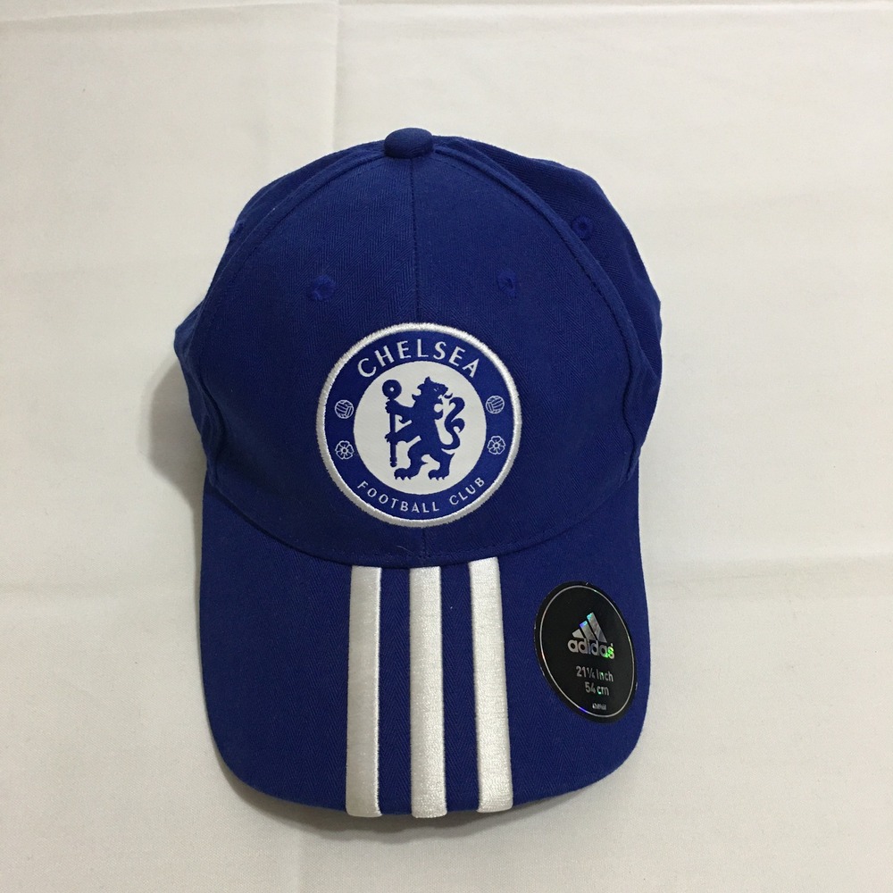 Adidas Chelsea FC Hat Youth One Size Blue 3-Stripe Adjustable Cap